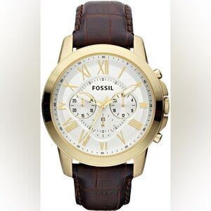 Fossil FS4767 Gold-Tone Watch with White Dial